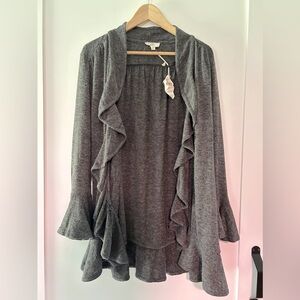 Bell Sleeve Ruffle Cardigan